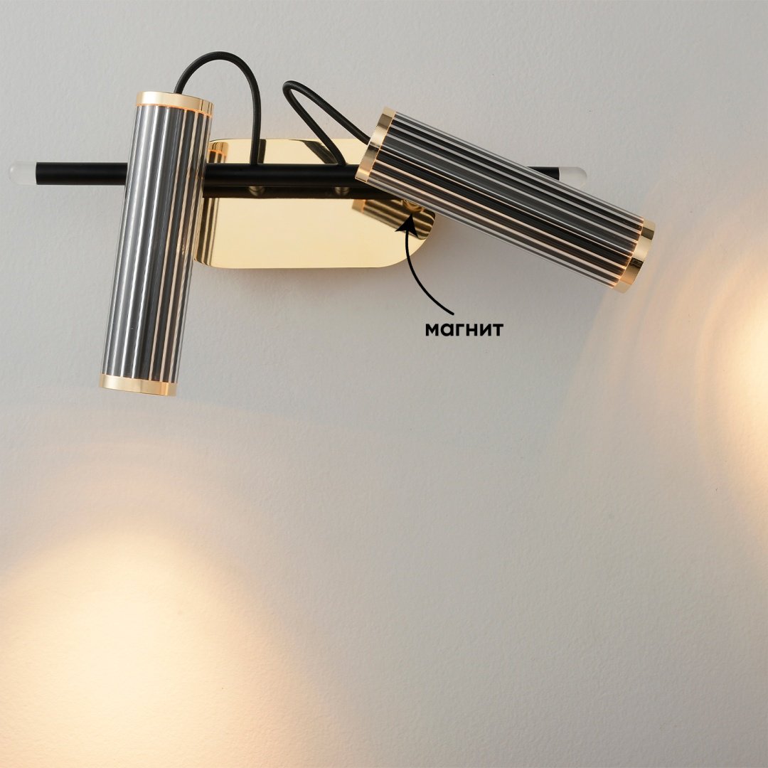 Светильник настенный Crystal Lux LED 3 Вт черный, золотистый, прозрачный купить,NaN