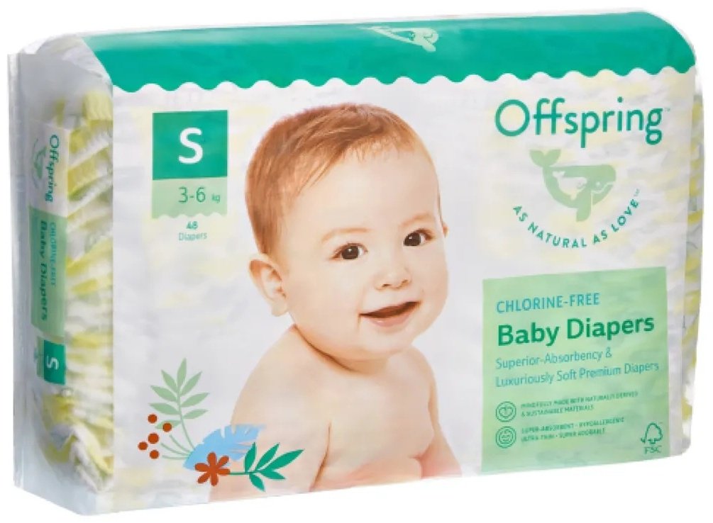 Подгузники Offspring S, 48 шт - ForteMarket Подгузники Offspring S, 48 шт купить,0