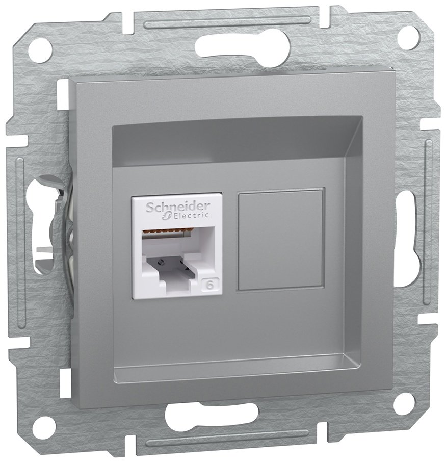 Schneider Electric встраиваемая EPH4700161, компьютерный (RJ45) цвет алюминий