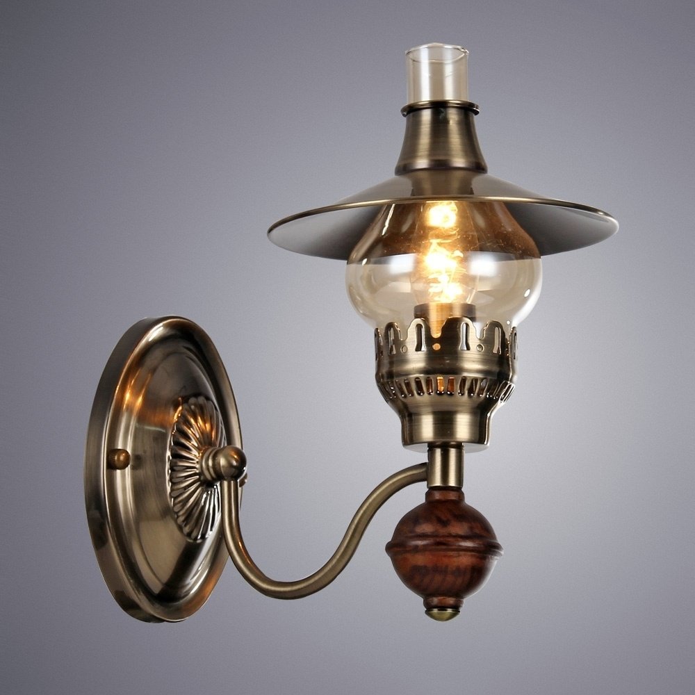Бра настенный Arte Lamp Е14, бронза, прозрачный купить,NaN