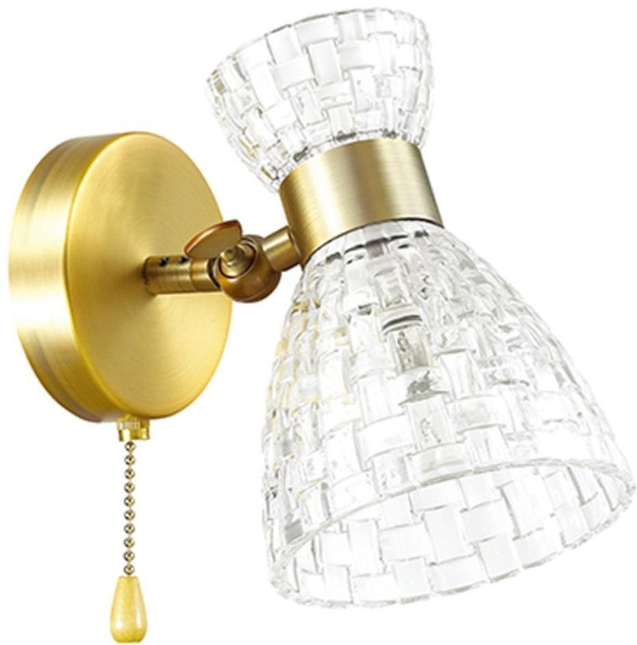 Бра настенный Lumion Е14, бронза, прозрачный купить,NaN