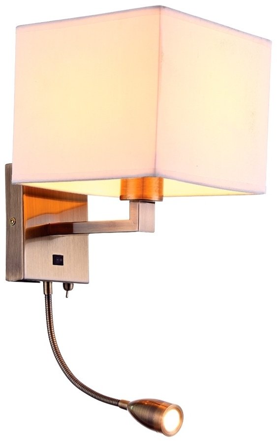 Бра настенный Arte Lamp E27, белый, бронза купить,NaN