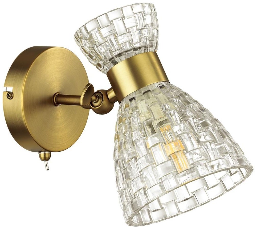 Бра настенный Lumion Е14, бронза, прозрачный купить,NaN
