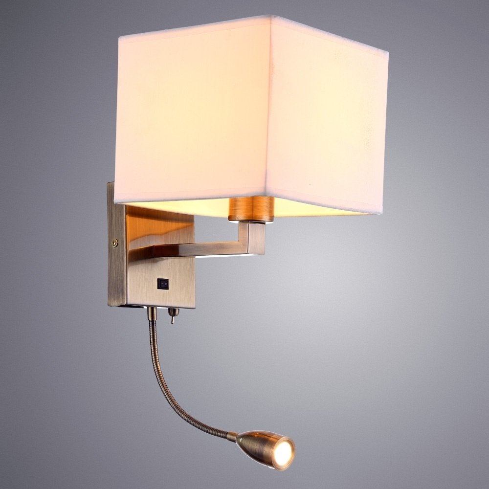 Бра настенный Arte Lamp E27, белый, бронза купить,NaN