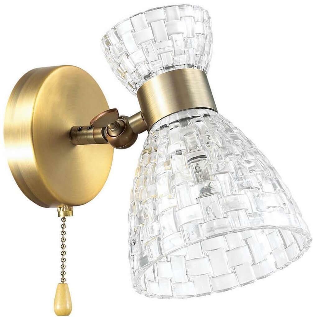 Бра настенный Lumion Е14, бронза, прозрачный купить,NaN