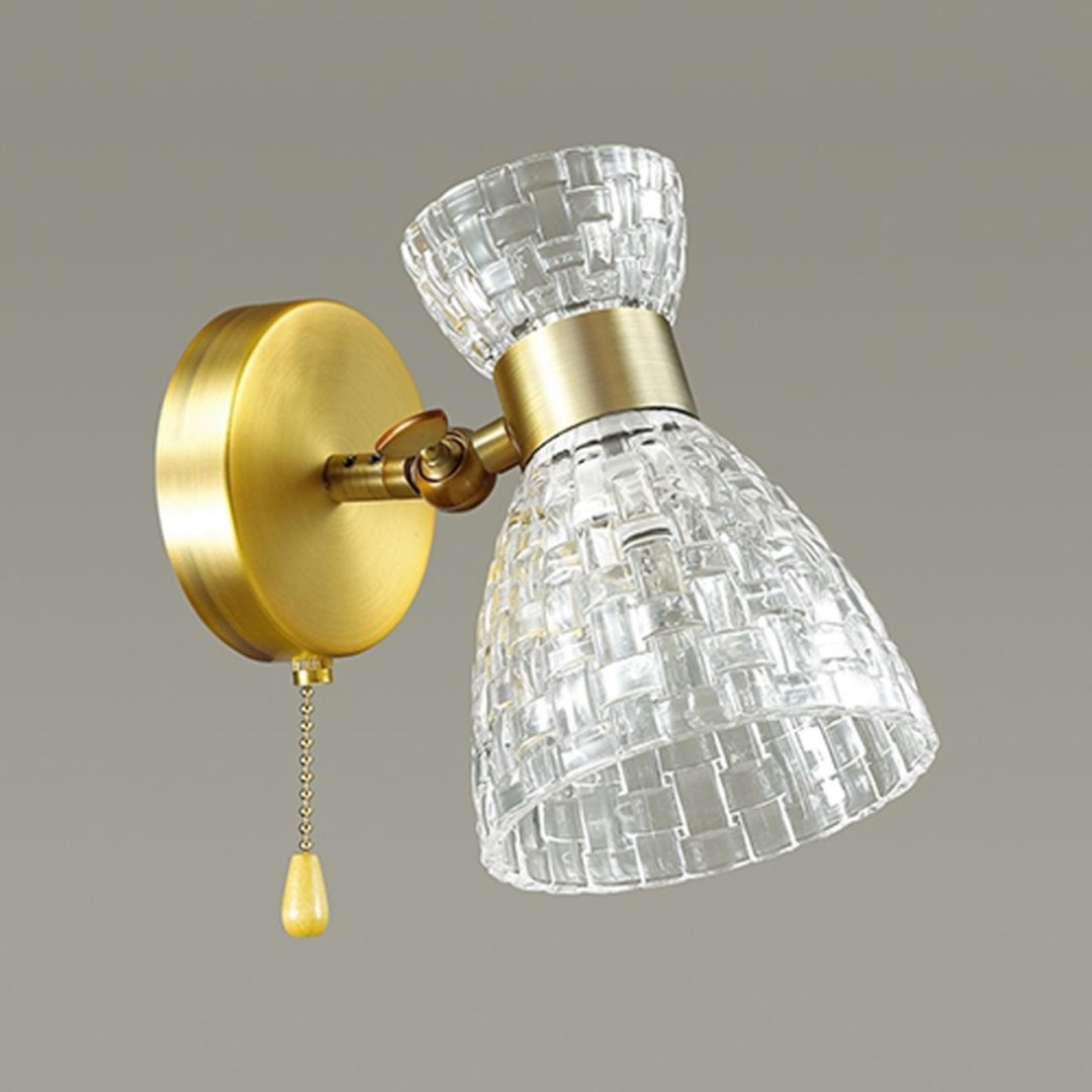 Бра настенный Lumion Е14, бронза, прозрачный купить,NaN