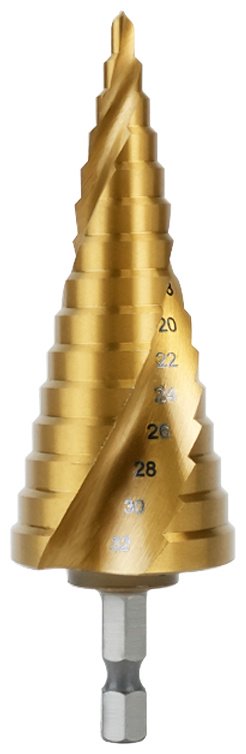 Сверло DELI ступенчатое DH-JTZ032-E1 32 мм, 1 шт.