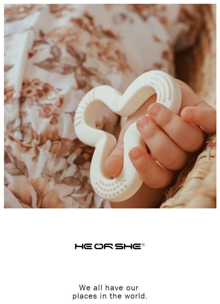 Прорезыватель HEORSHE HOS21-3-001(WP), 1 шт, розовый, белый, серый купить,0