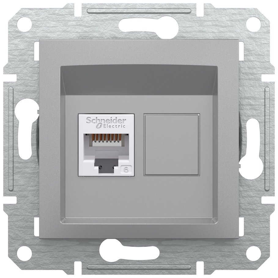 Schneider Electric встраиваемая EPH4700161, компьютерный (RJ45) цвет алюминий