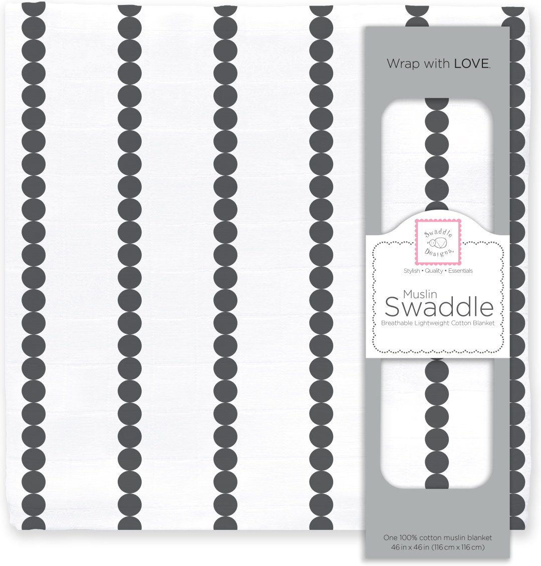 Пеленка текстильная Swaddle Designs Muslin Swaddle Single SDM-149BK-BP, 1 шт, 115x115 см
