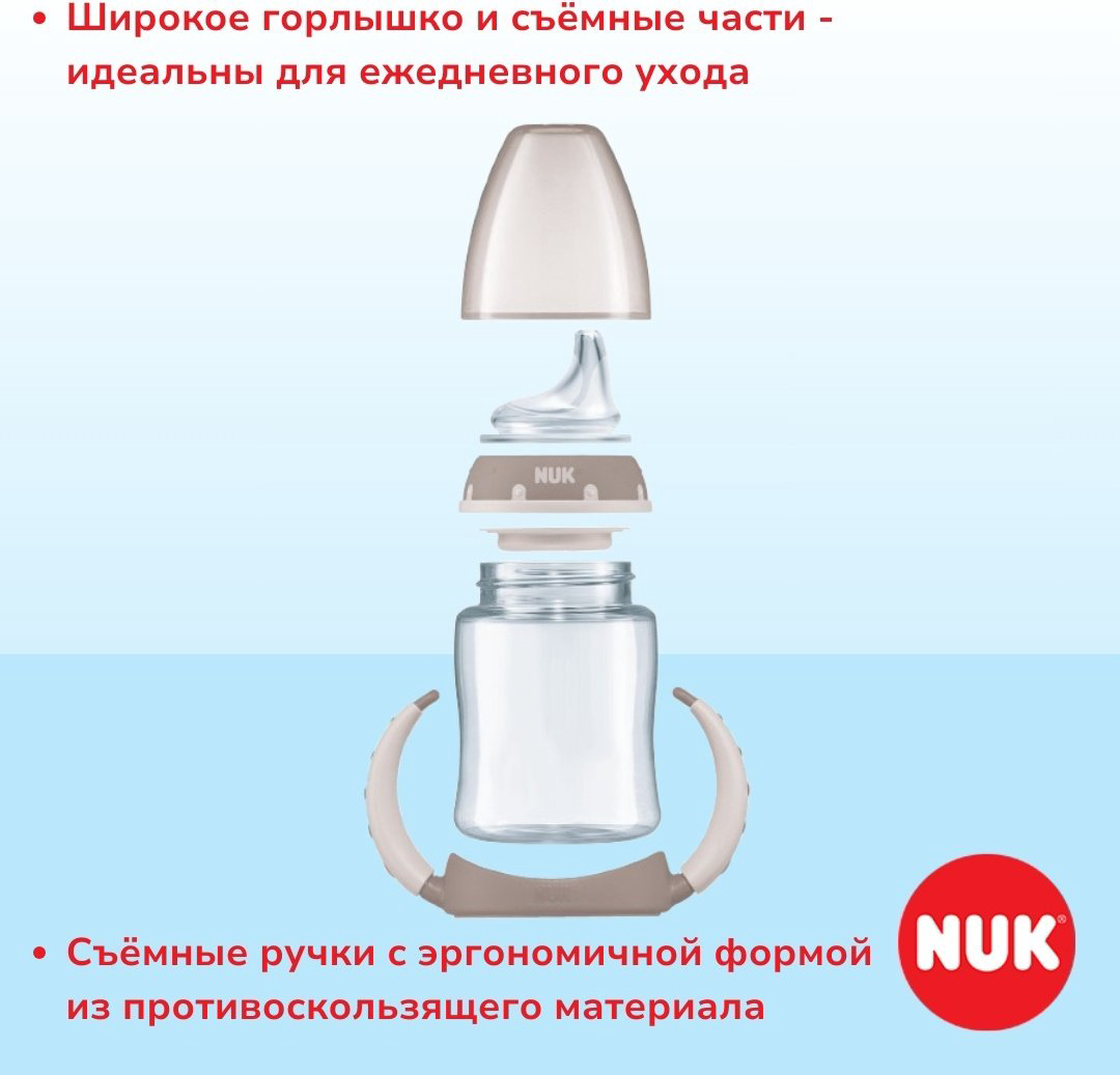 Бутылочка NUK First Choice обучающая 150 мл красный купить,NaN