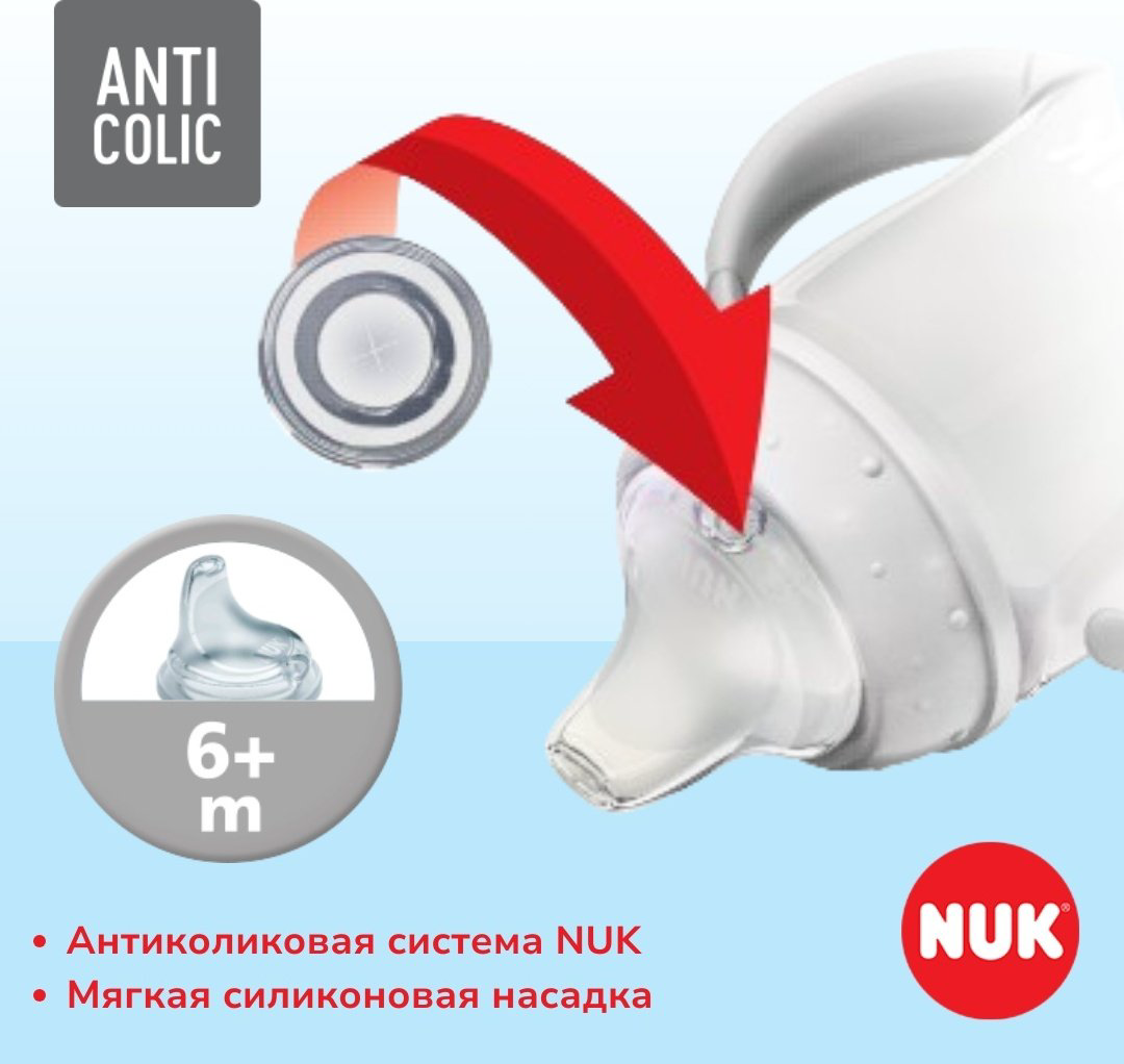 Бутылочка NUK First Choice обучающая 150 мл красный купить,NaN
