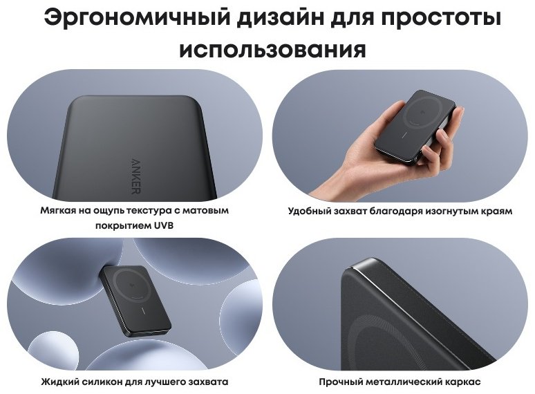 Внешний аккумулятор Anker MagGo A1664H11 10000 мАч 30 Вт черный купить,NaN