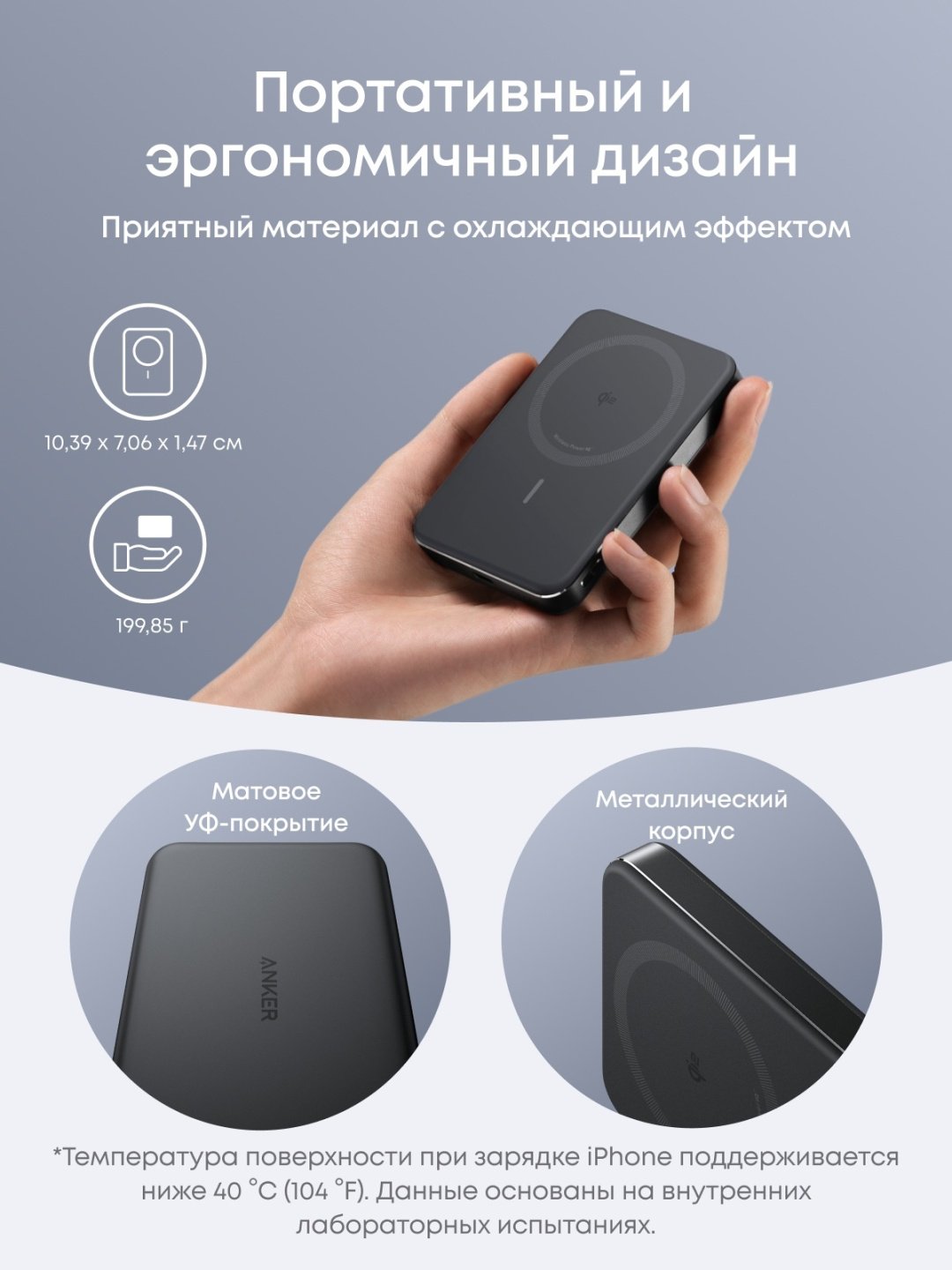 Внешний аккумулятор Anker MagGo A1664H11 10000 мАч 30 Вт черный купить,NaN