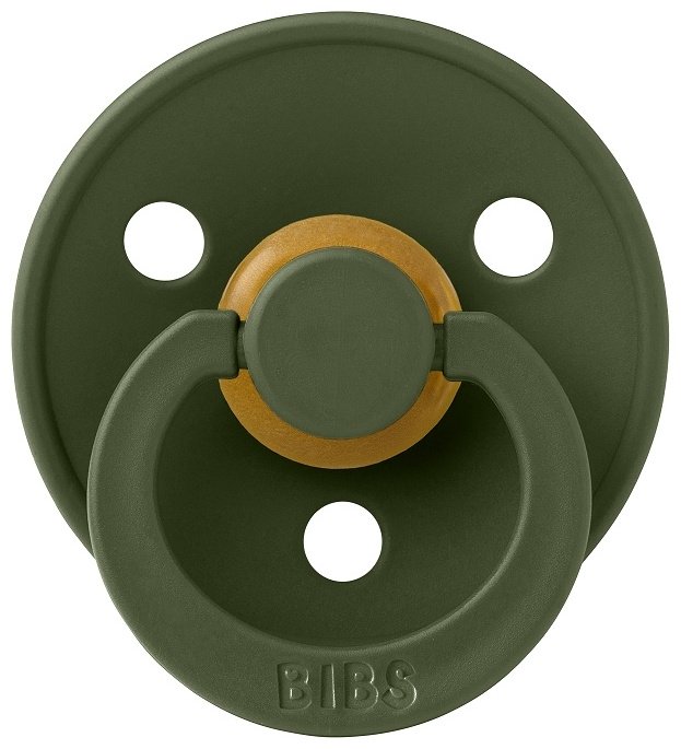 Пустышка BIBS Colour Latex Hunter Green 0&#43; месяцев, 1 шт, зеленый