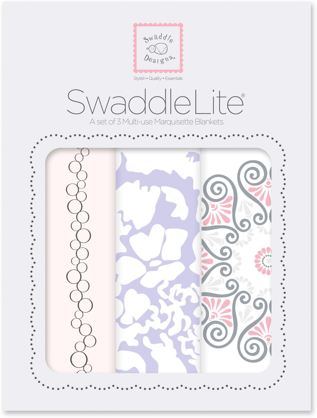 Пеленка текстильная Swaddle Designs Lovely Lavender &amp; Soft Pink SD-454L-LT, 3 шт, 120x120 см