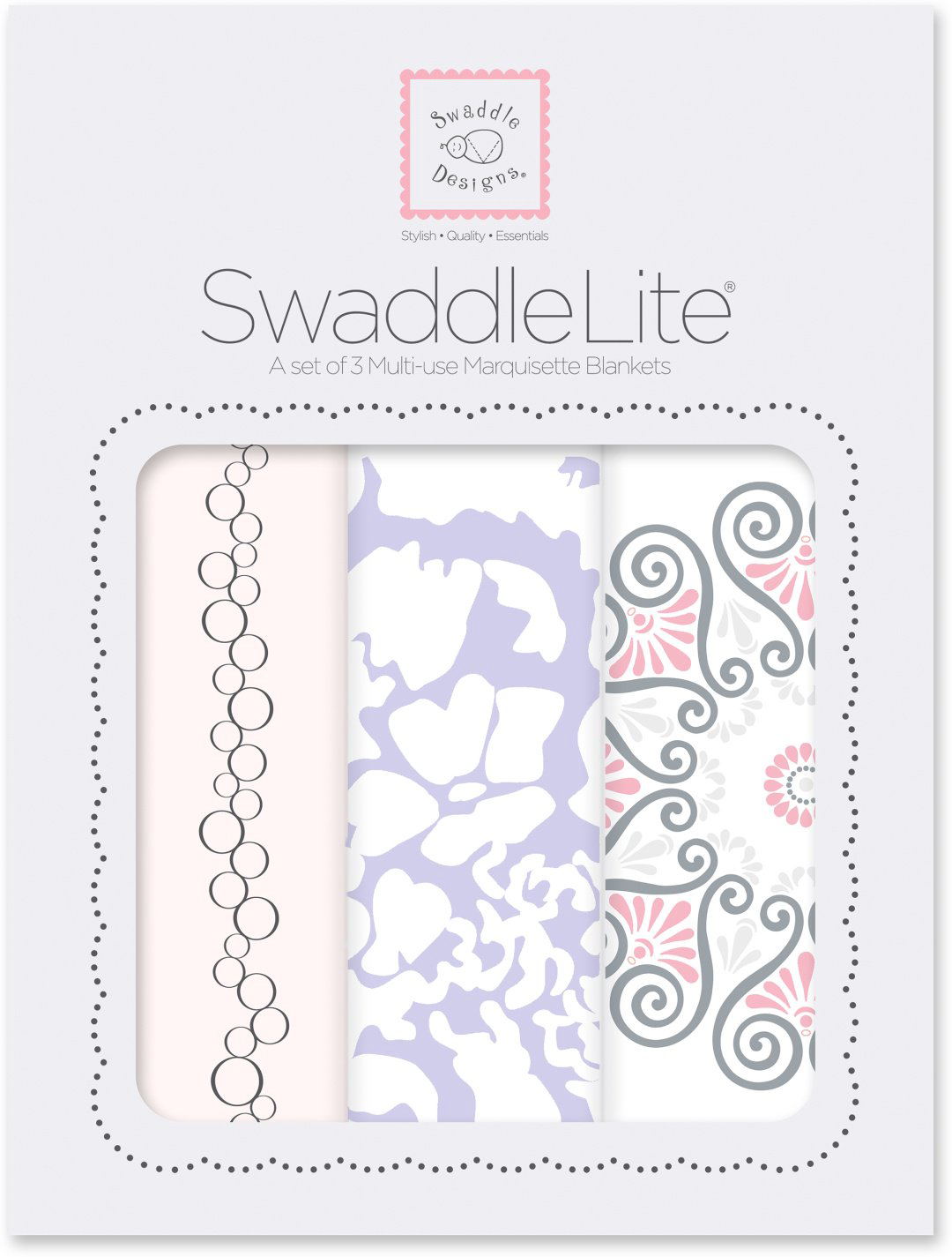 Пеленка текстильная Swaddle Designs Lovely Lavender &amp; Soft Pink SD-454L-LT, 3 шт, 120x120 см купить,NaN