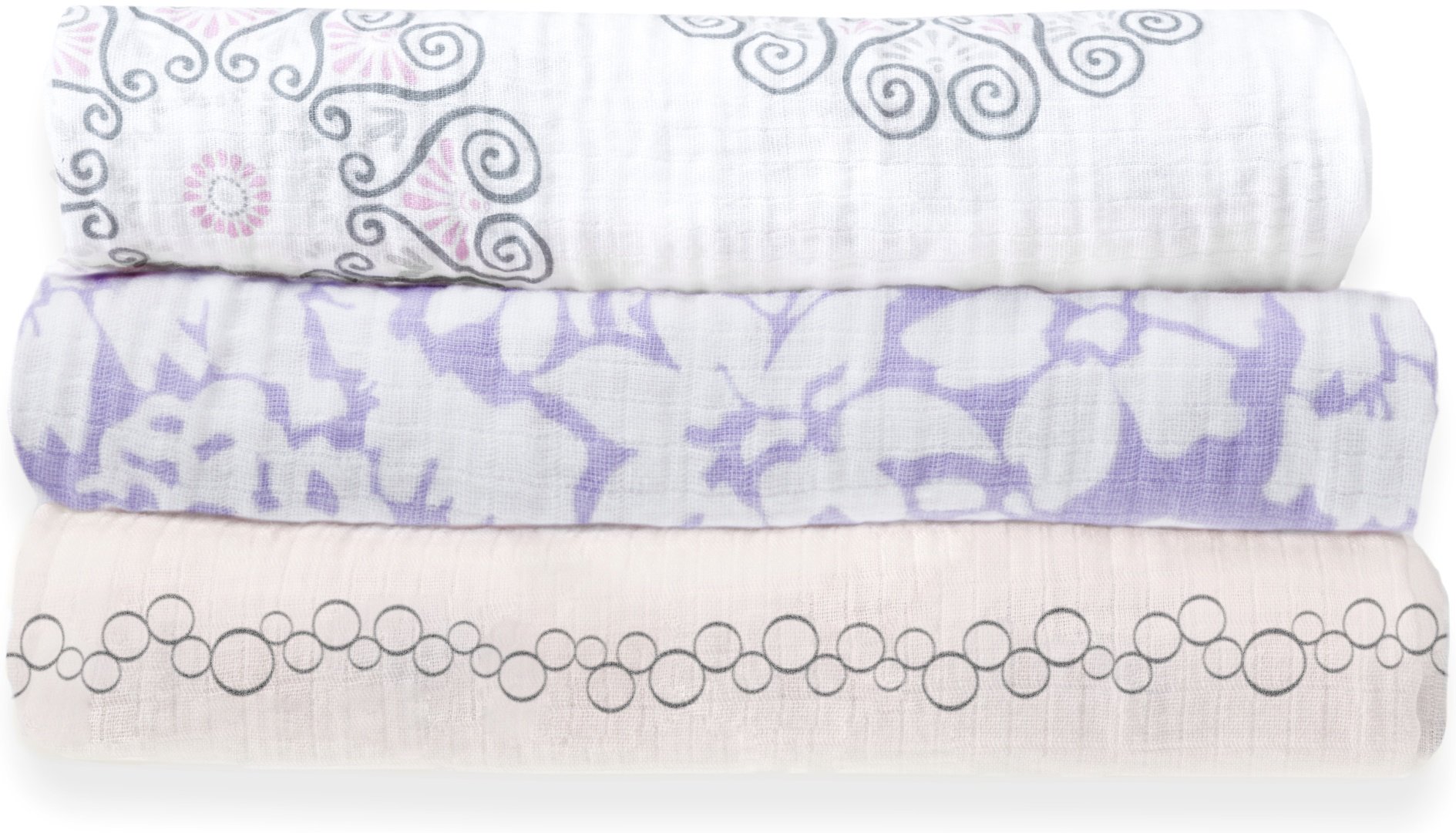 Пеленка текстильная Swaddle Designs Lovely Lavender &amp; Soft Pink SD-454L-LT, 3 шт, 120x120 см купить,0