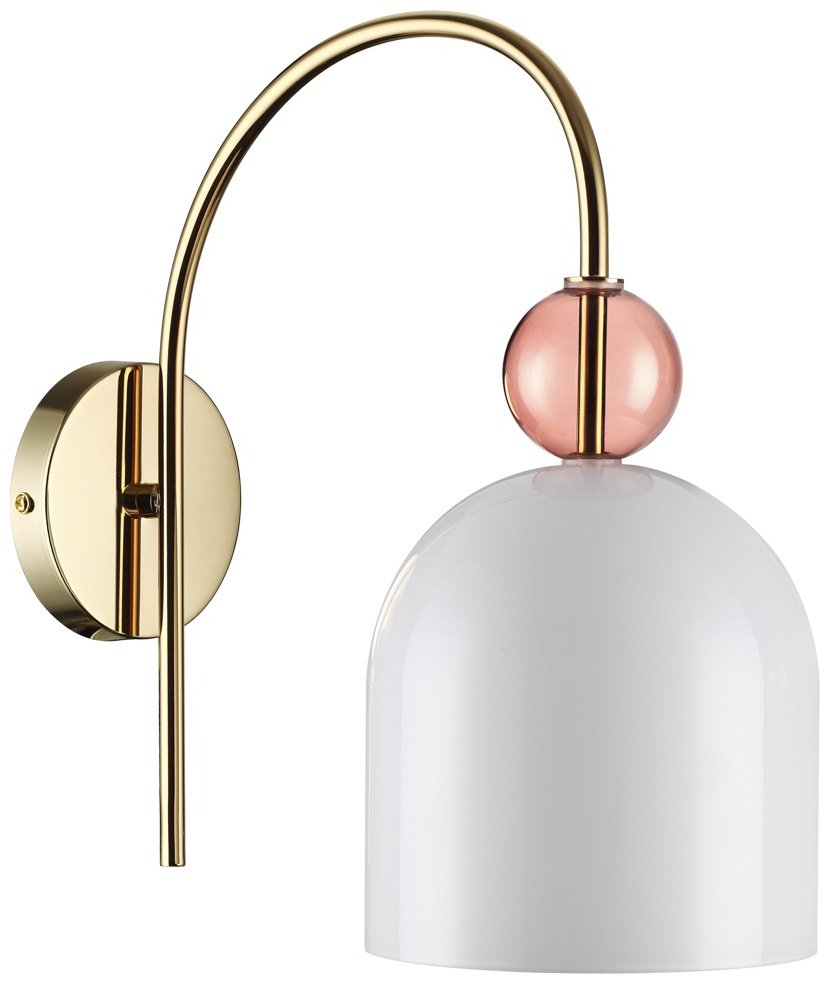 Бра настенный Lumion E27, золотистый, белый купить,NaN