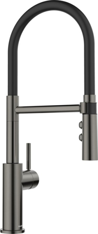 Смеситель с гибким изливом Blanco Catris-S Flexo Satin Dark Steel (527731), латунь, цвет стальной, сатин