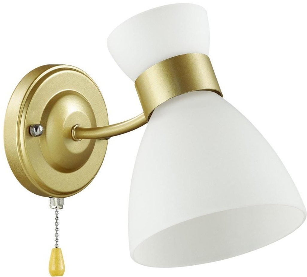 Бра настенный Lumion E27, золотистый, белый купить,NaN