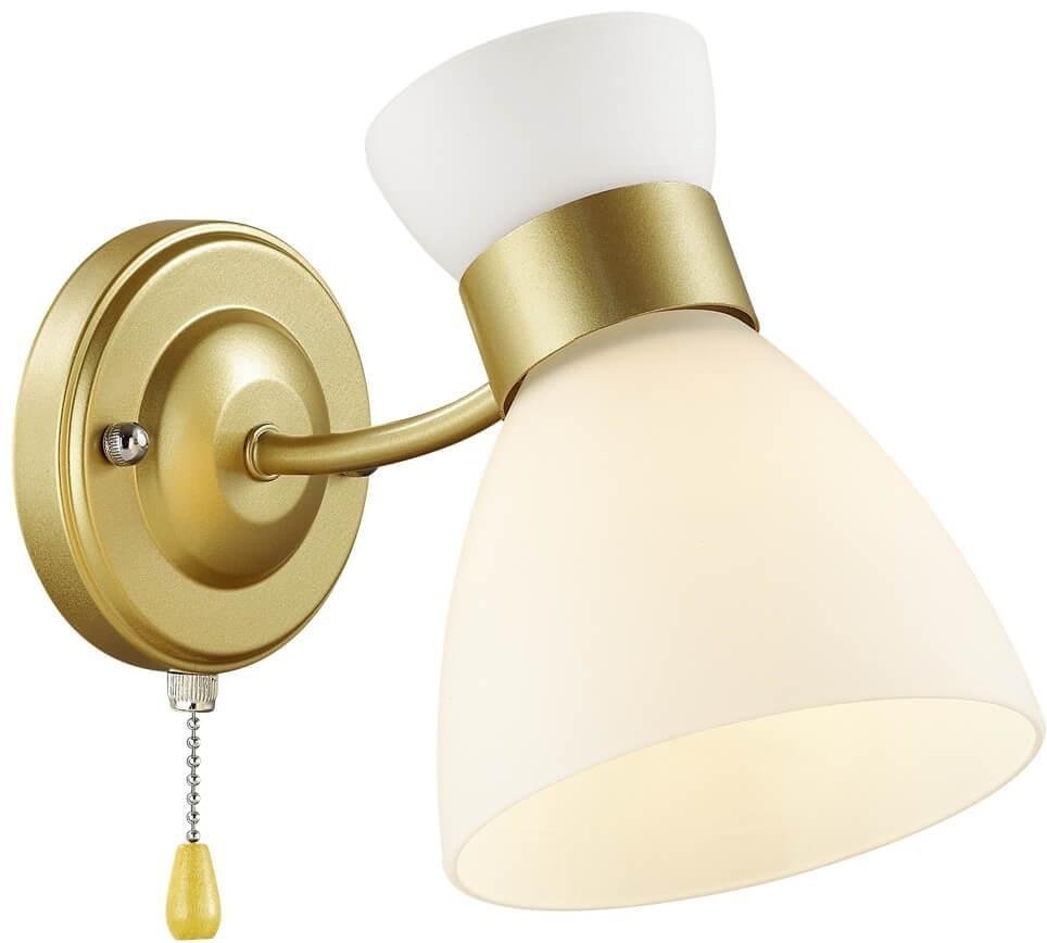 Бра настенный Lumion E27, золотистый, белый купить,NaN