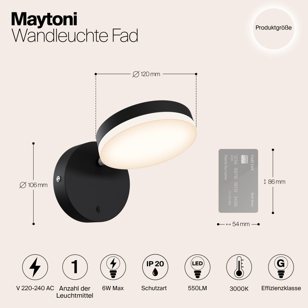 Бра настенный Maytoni LED, черный купить,NaN