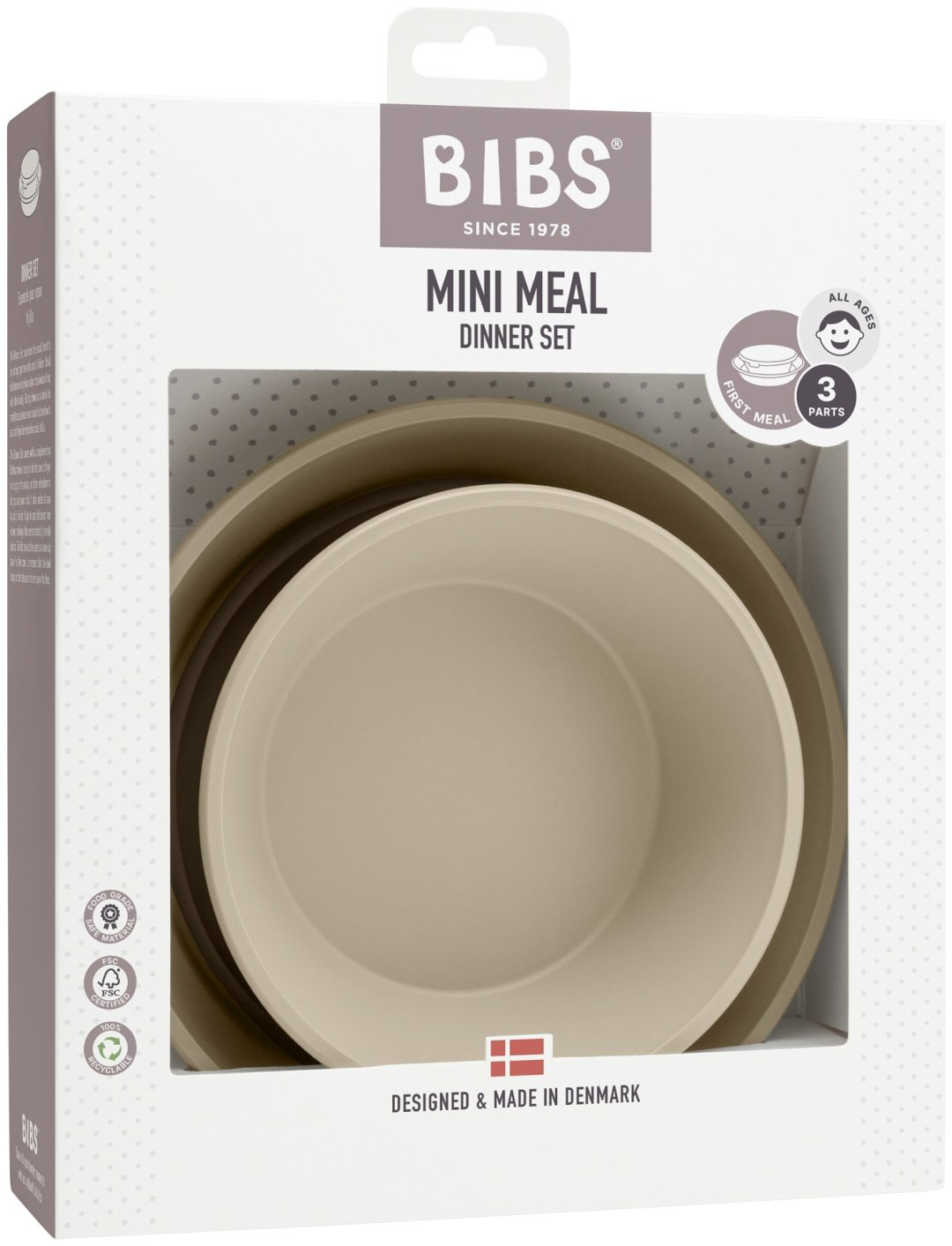 Комплект посуды BIBS 4320245 , пластик, бежевый