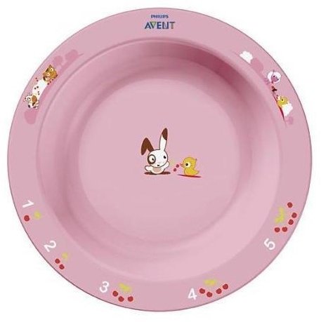 Тарелка Philips Avent SCF704/01 , пластик/резина, розовый