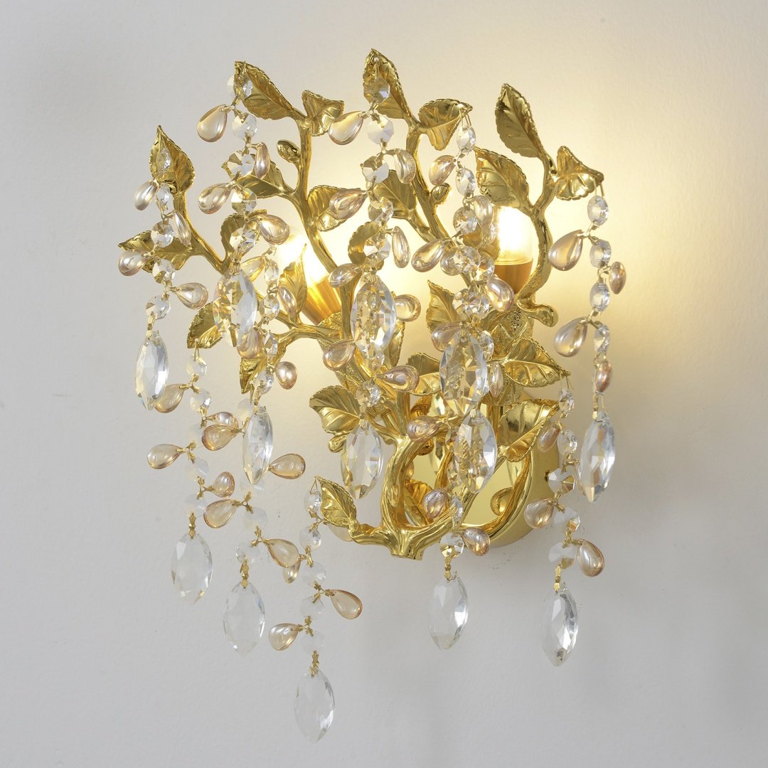 Бра настенный Crystal Lux E14, золотистый, прозрачный купить,NaN