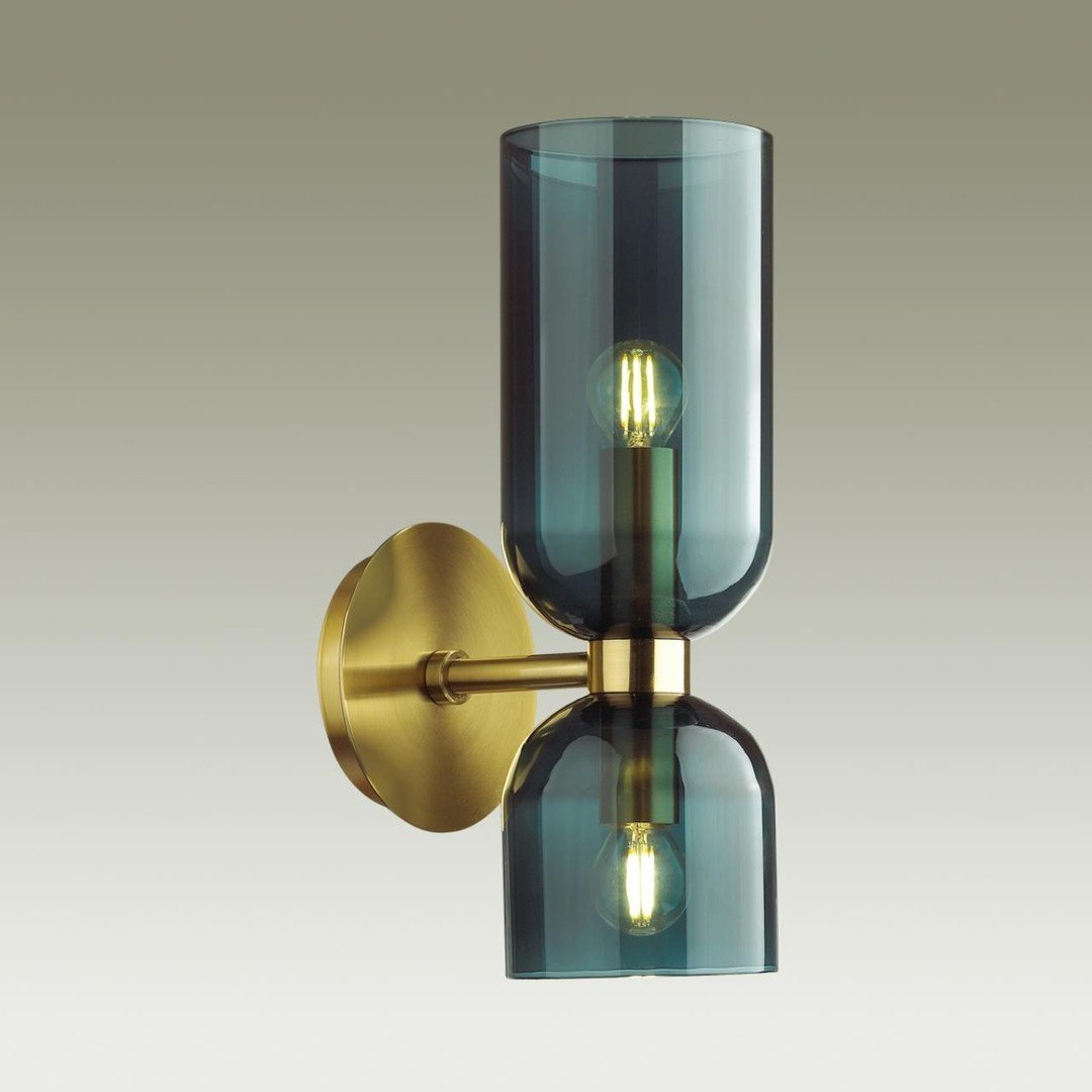 Бра настенный Odeon Light Е14, синий, коричневый купить,NaN