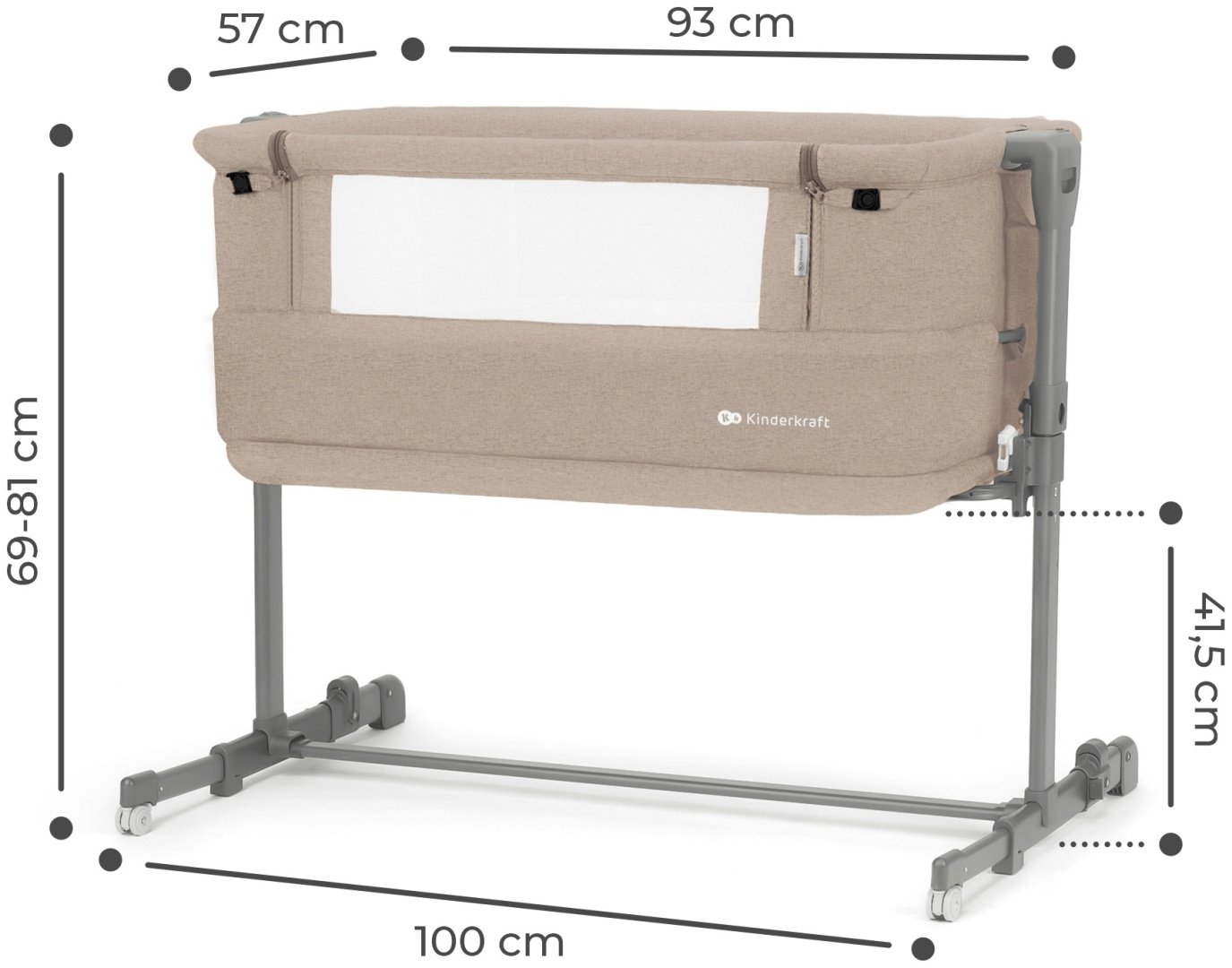 Манеж-кровать Kinderkraft NESTE GROW Beige, бежевый купить,0