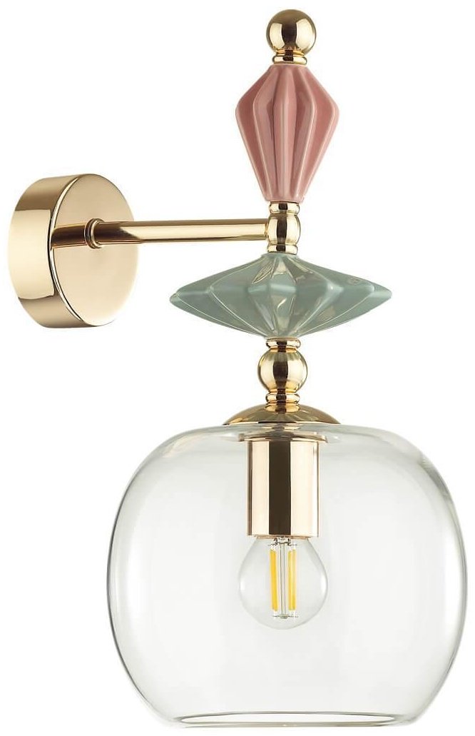 Бра настенный Odeon Light E14, золотистый, прозрачный купить,NaN
