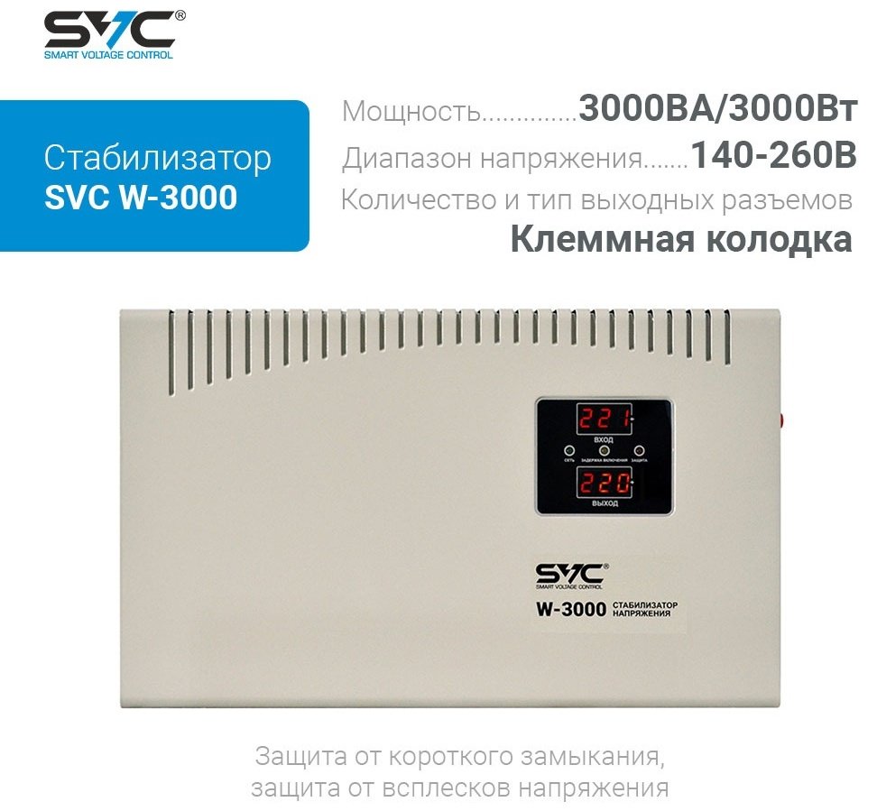 Стабилизатор напряжения SVC W-3000