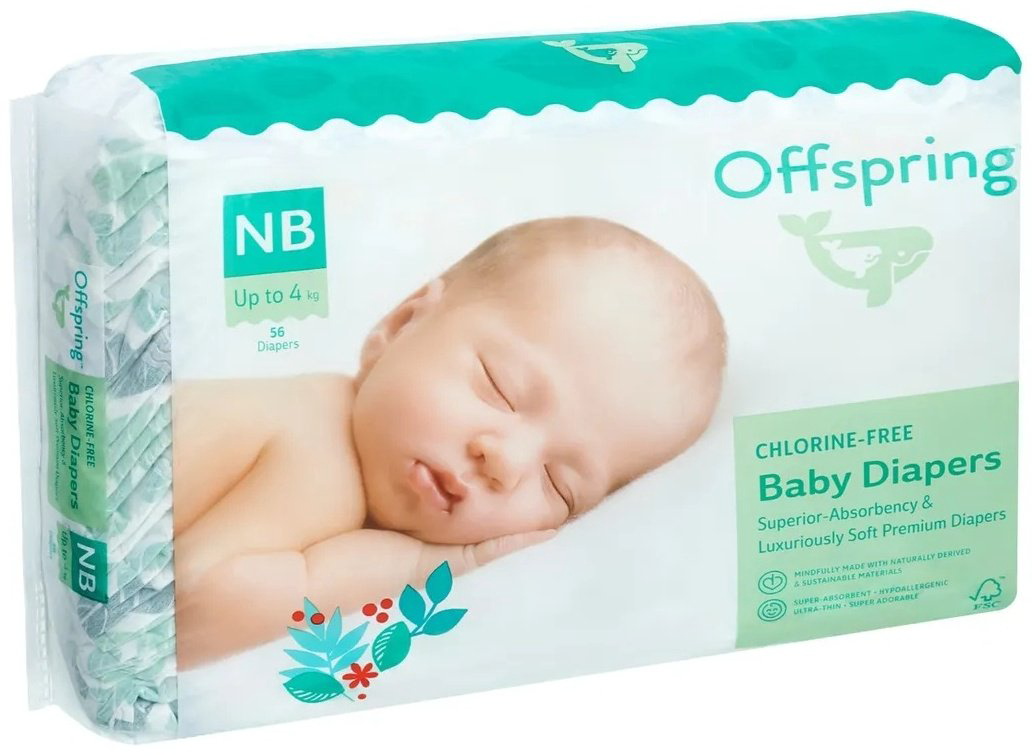 Подгузники Offspring NB, 56 шт купить,NaN