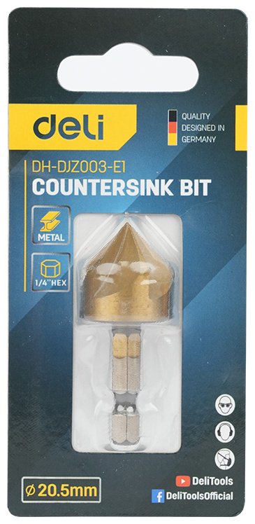 Сверло DELI зенкер DH-DJZ003-E1 20.5 мм, 1 шт.