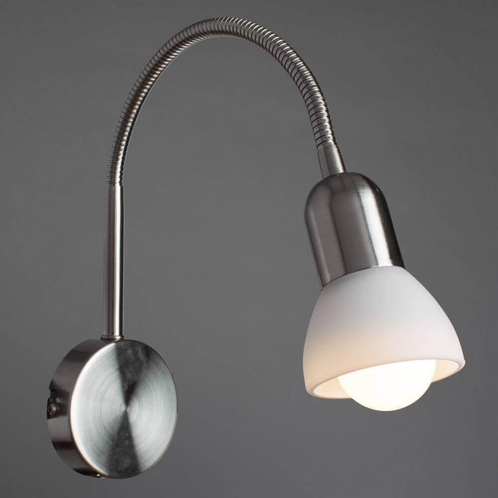 Бра настенный Arte Lamp Е14, белый, серебристый купить,NaN