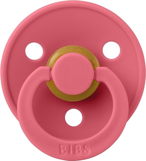 Пустышка BIBS Colour Latex Coral 0&#43; месяцев, розовый