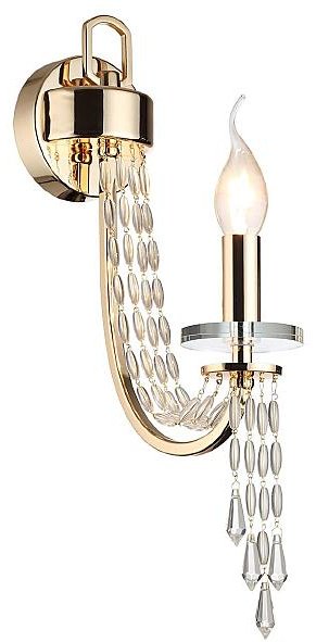 Бра настенный Odeon Light Е14, золотистый, прозрачный купить,NaN