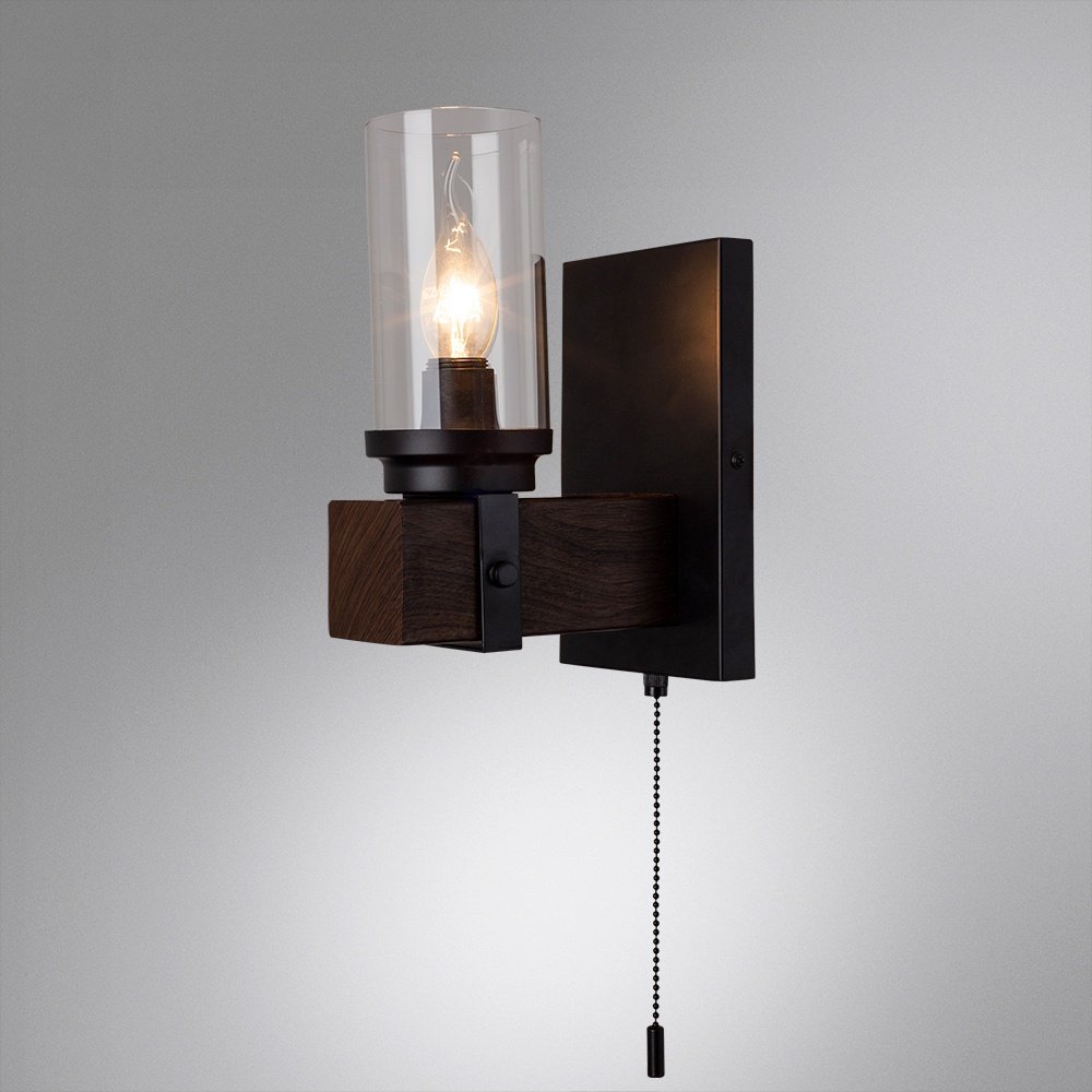 Светильник настенный Arte Lamp E14 60 Вт черный, коричневый, прозрачный купить,NaN