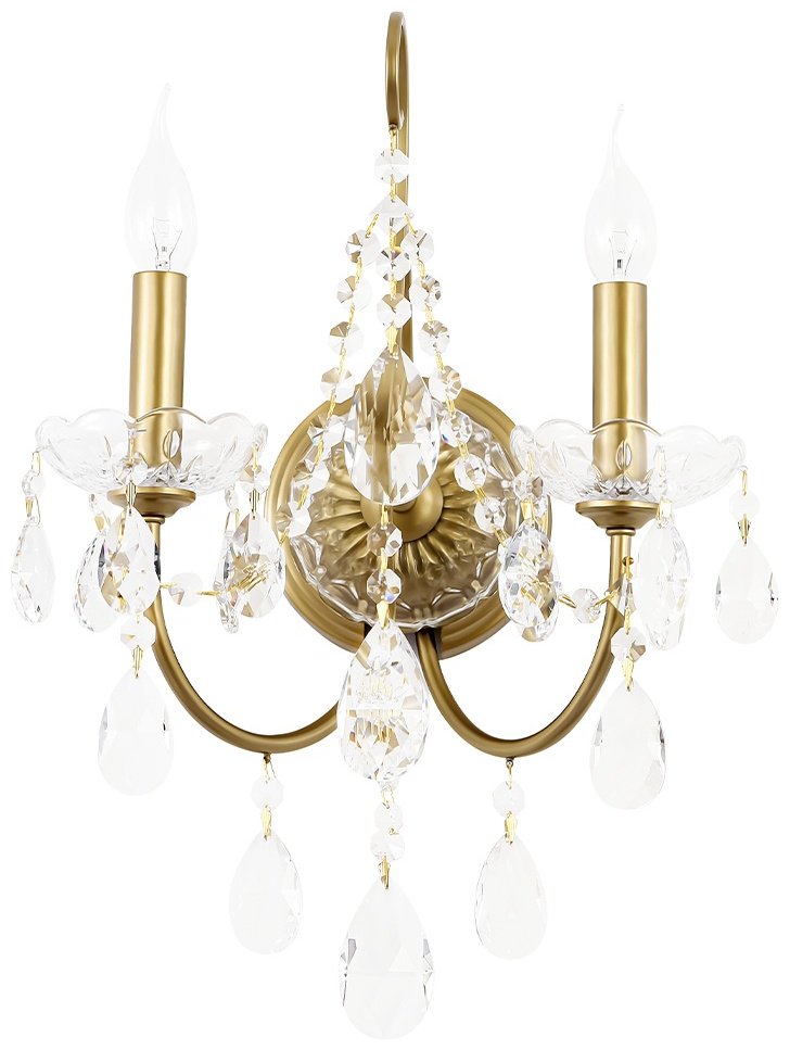 Бра настенный Crystal Lux Е14, золотистый, прозрачный купить,NaN