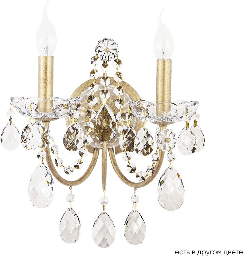 Бра настенный Crystal Lux Е14, золотистый, прозрачный купить,NaN