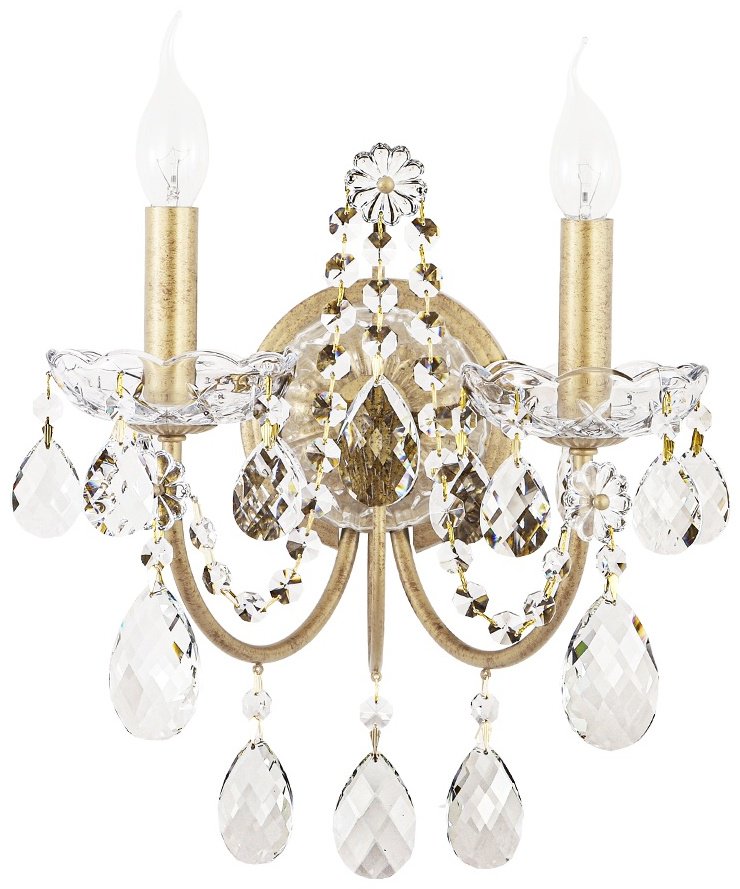 Бра настенный Crystal Lux Е14, золотистый, прозрачный купить,NaN