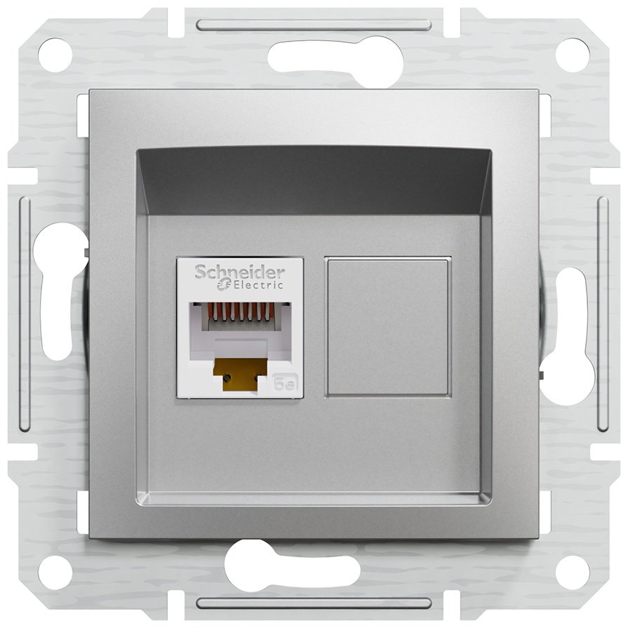 Schneider Electric встраиваемая EPH4300161, компьютерный (RJ45) цвет алюминий