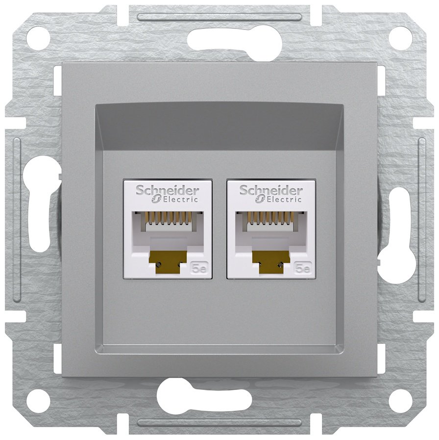 Schneider Electric встраиваемая EPH4400161, компьютерный (RJ45) цвет алюминий