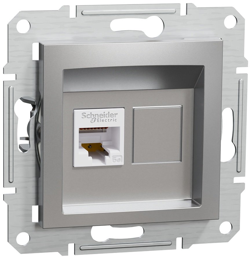 Schneider Electric встраиваемая EPH4300161, компьютерный (RJ45) цвет алюминий