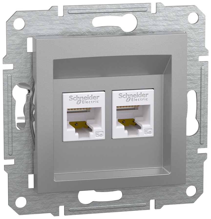 Schneider Electric встраиваемая EPH4400161, компьютерный (RJ45) цвет алюминий