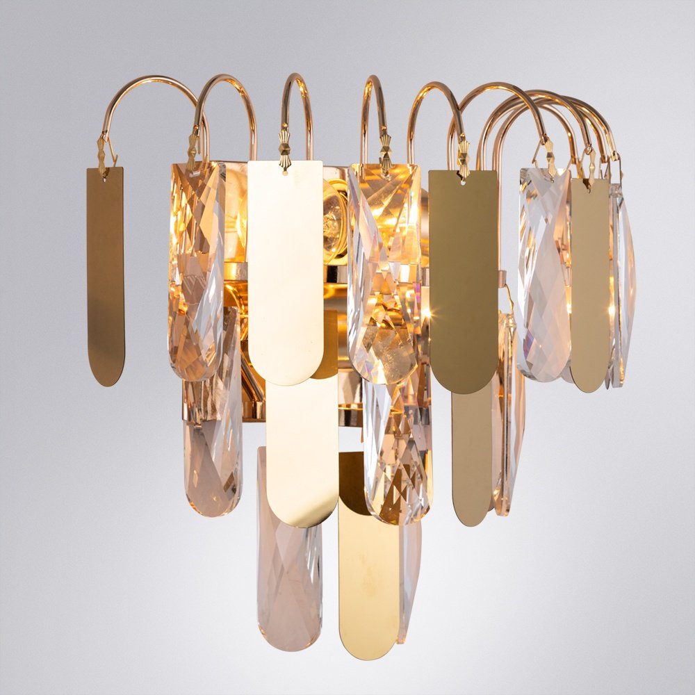 Бра настенный Arte Lamp E27, золотистый, прозрачный купить,NaN
