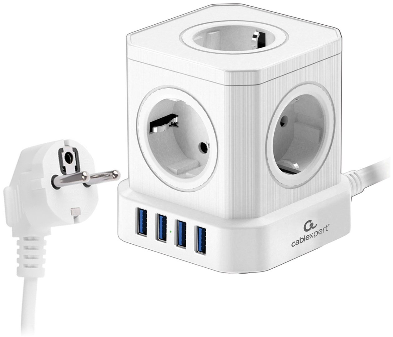 Сетевой фильтр Cablexpert TWR-5-U4-W-2 2 м