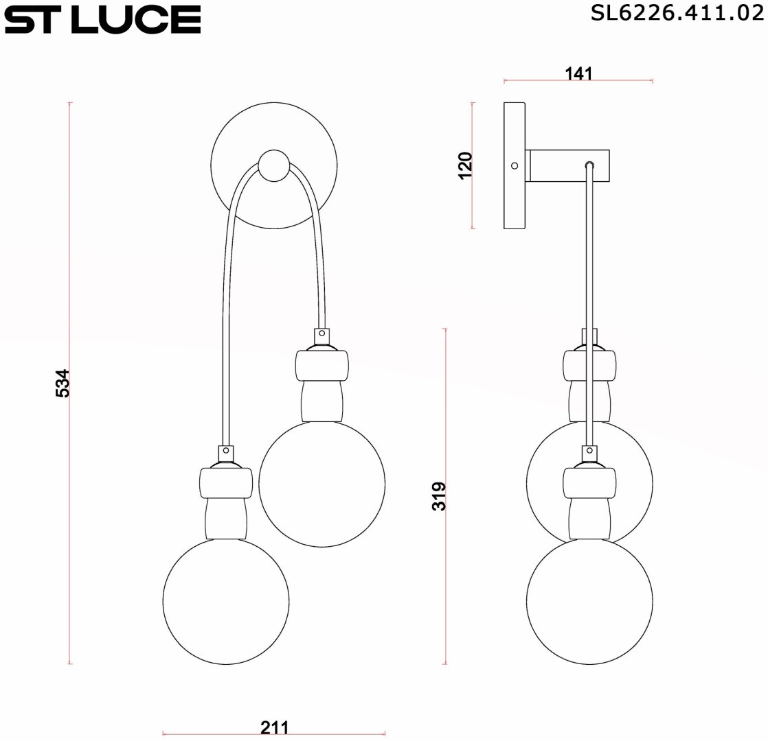 Светильник настенный ST Luce G9 5 Вт черный купить,NaN